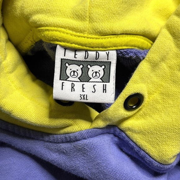 Teddy Fresh Color Block Hooded Sweatshirt Size 3XL - Picture 7 of 10